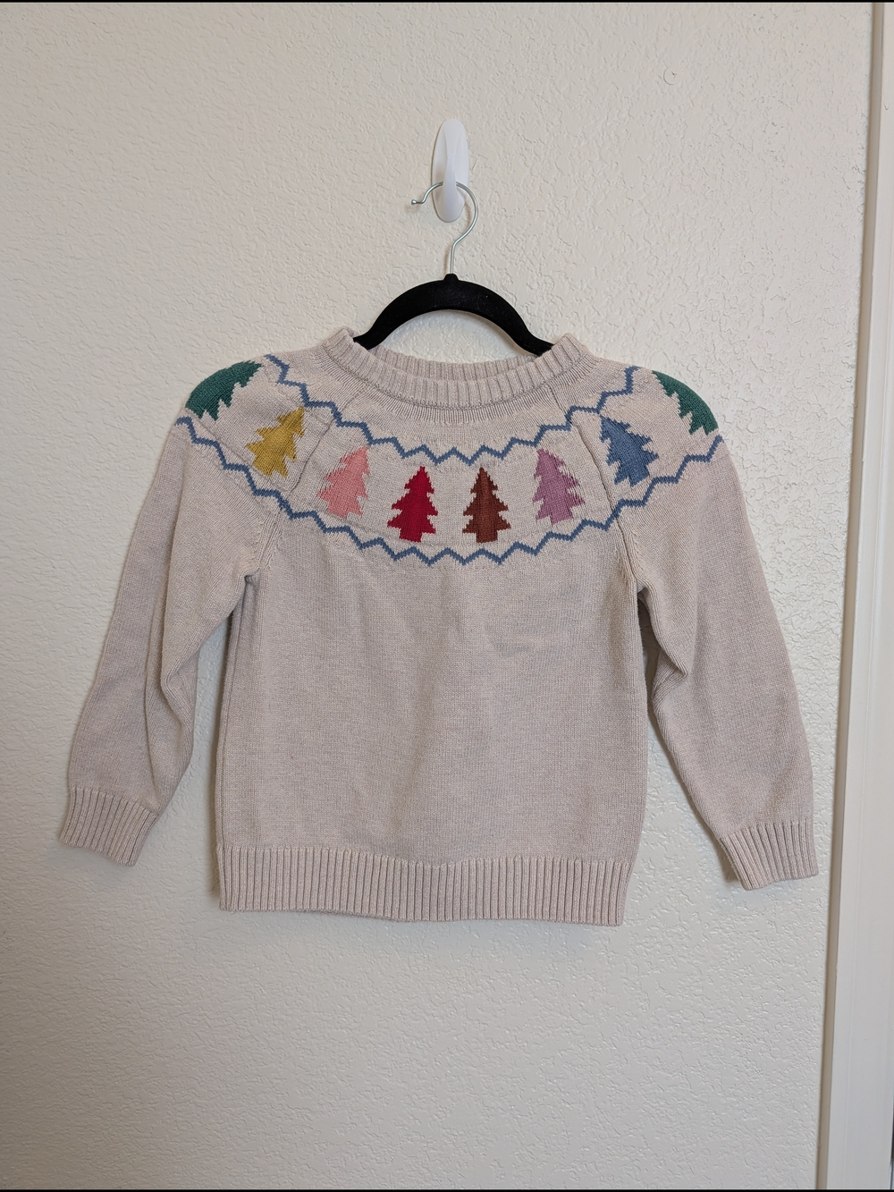 HANNA ANDERSSON FESTIVE FOREST HOLIDAY FAIR ISLE SWEATER Size 6-7